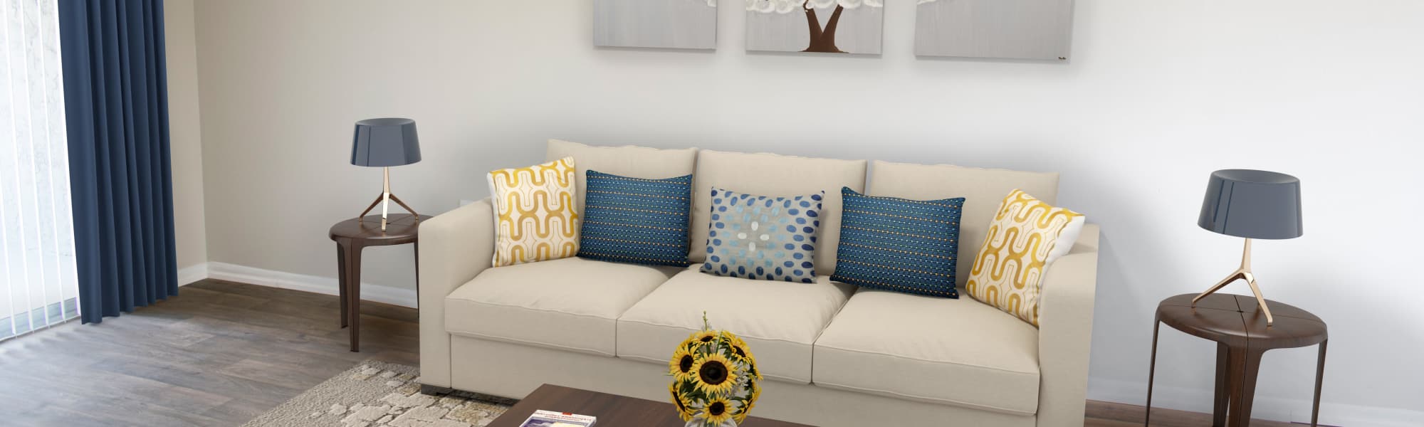 Spacious living room at Promenade at Edgewater in Dunedin