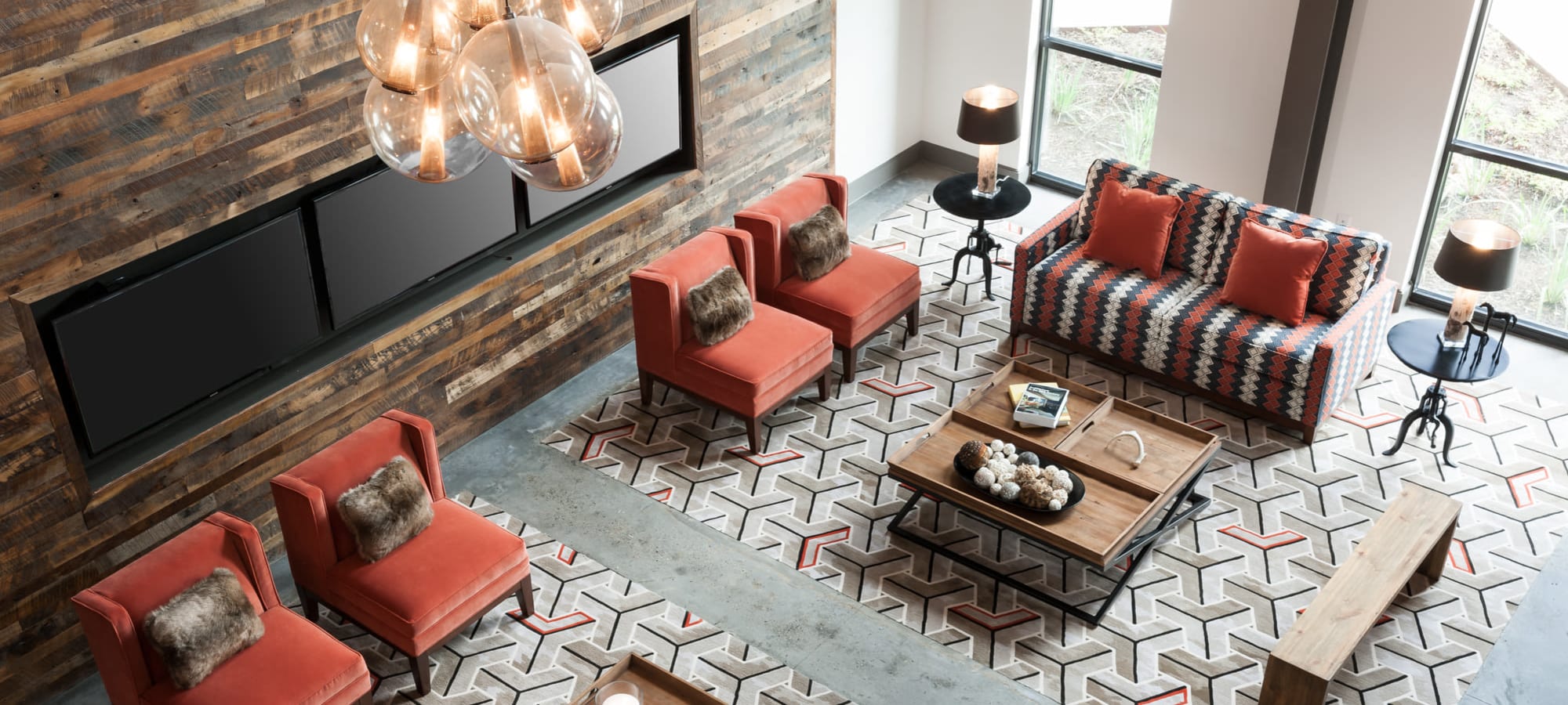 Luxurious lobby interior at another community by Olympus Property in Fort Worth, Texas