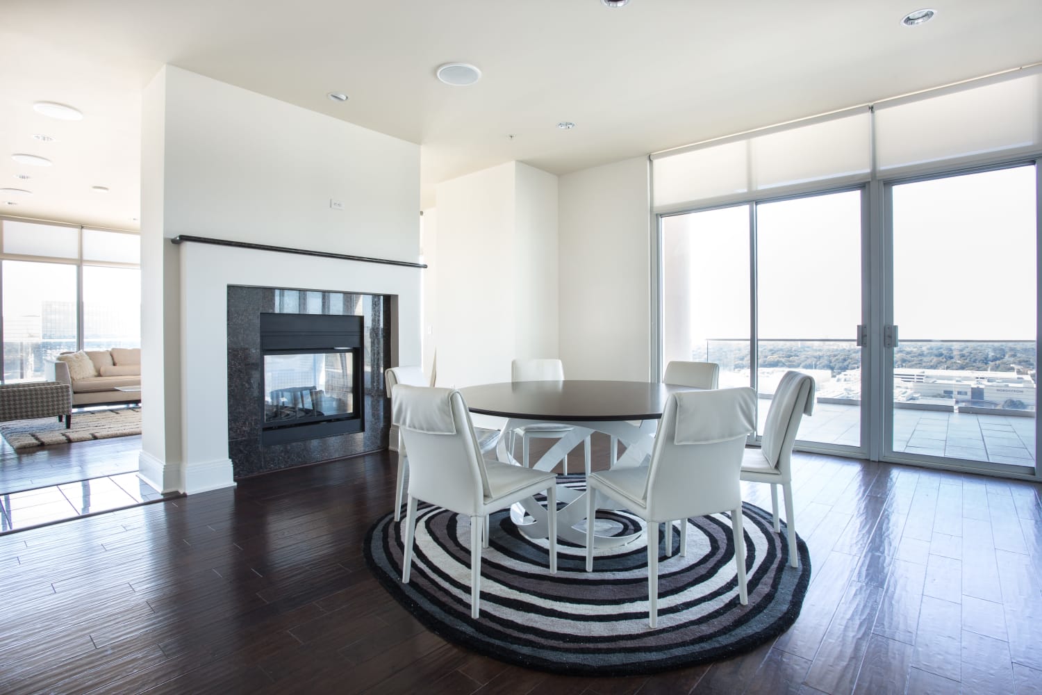 Modern dining room at The Heights at Park Lane in Dallas, Texas