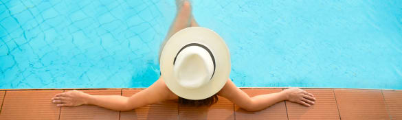 Gorgeous swimming pool area at The Parks on Village on a sunny day in Bossier City, LA