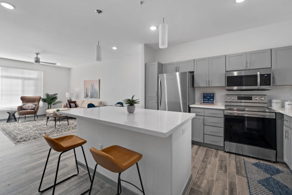 View of kitchen at Citi on Camelback in Phoenix, Arizona