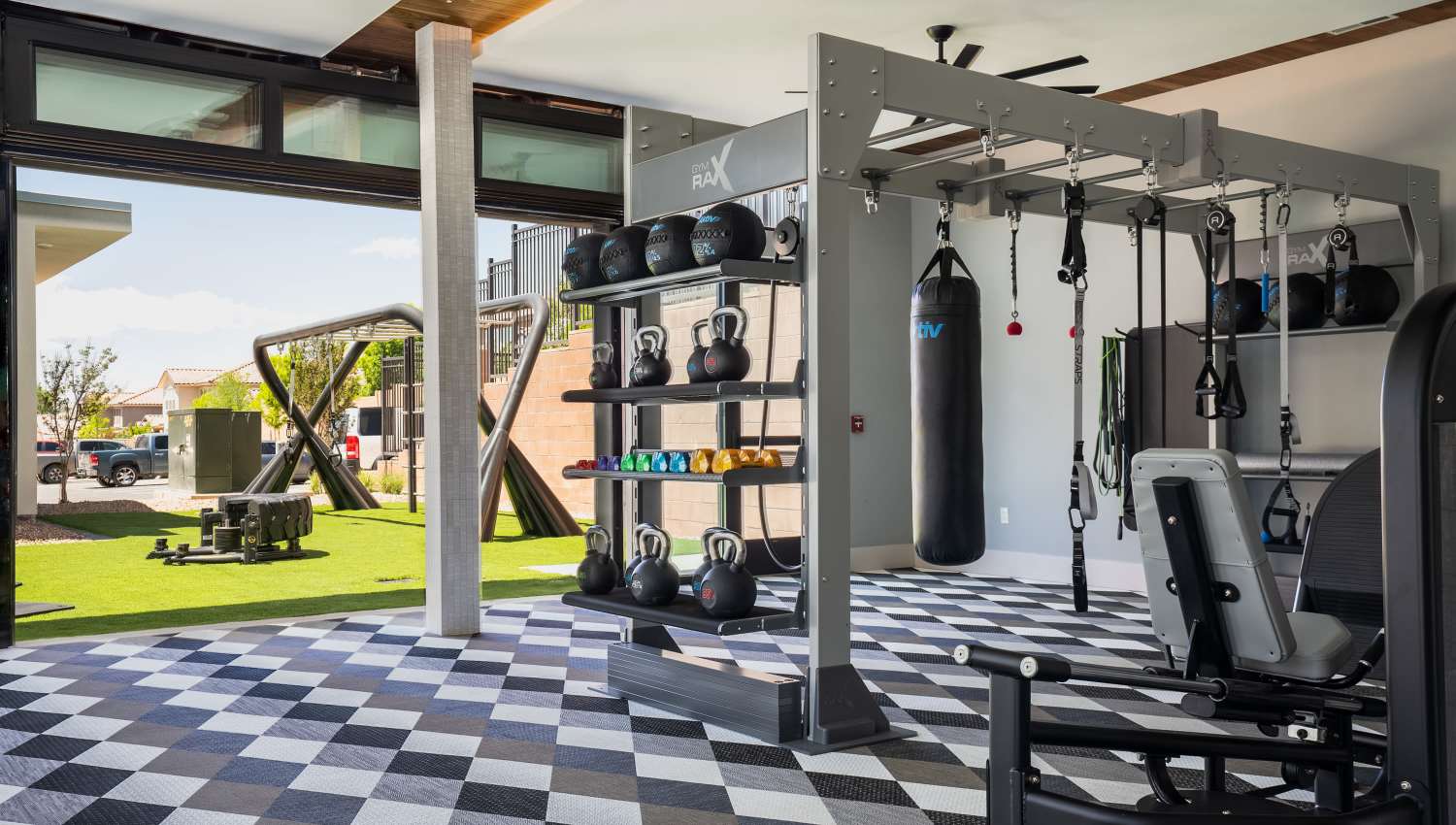 Well-equipped fitness center at at Olympus Latitude in Albuquerque, New Mexico