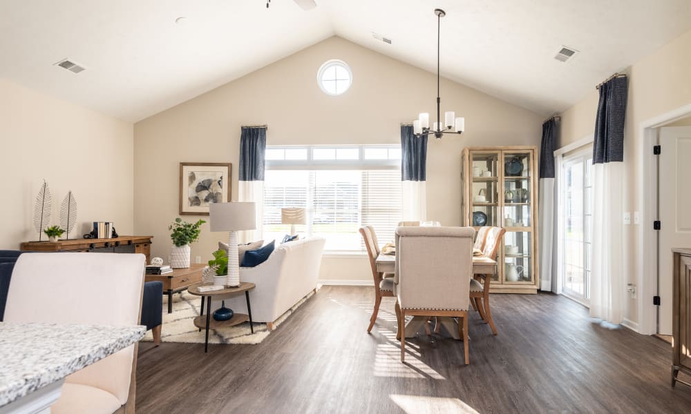 Sunlit villa living room at Randall Residence in Lawton, Michigan