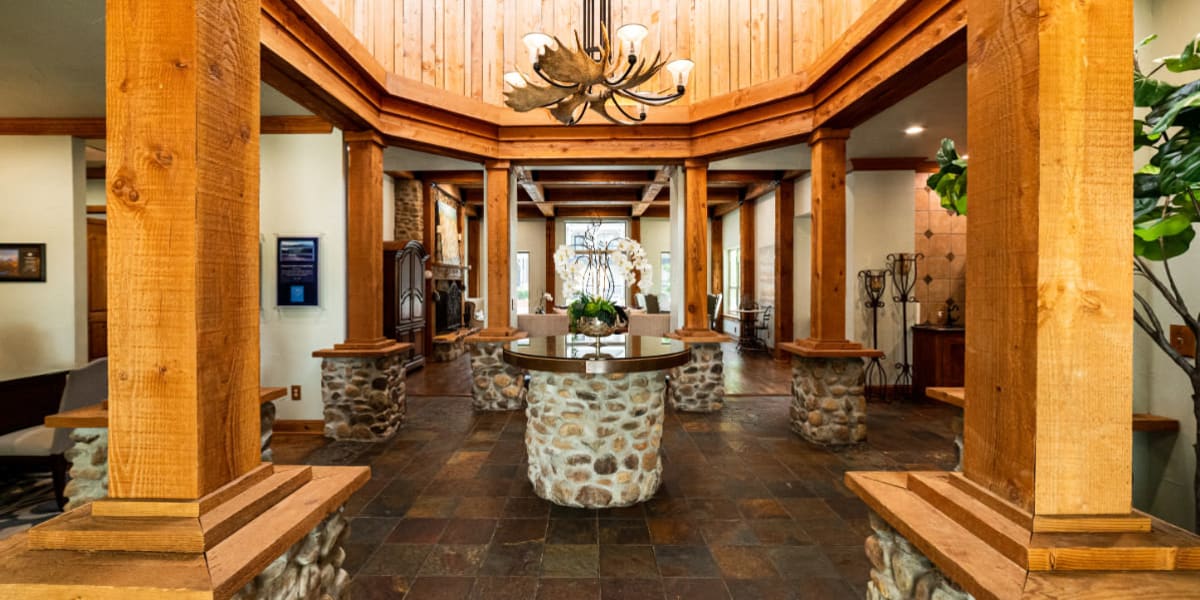 Interior lobby area at Marquis at Lantana in Flower Mound, Texas