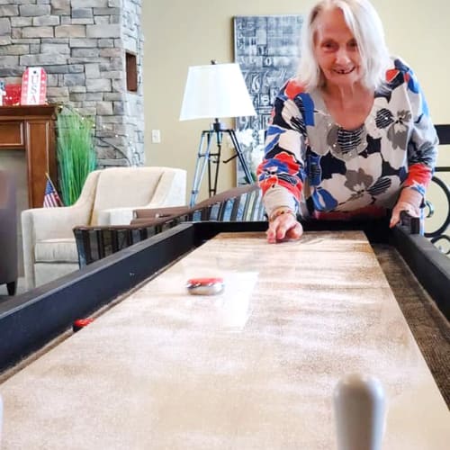 Shuffleboard at The Oxford Grand Assisted Living & Memory Care in Kansas City, Missouri