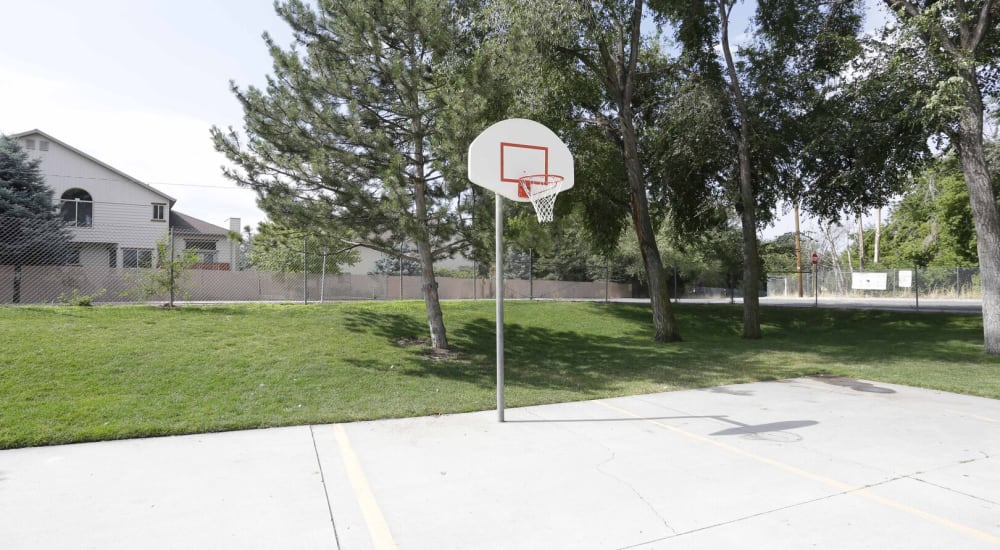 A basketball court at Chadds Ford Apartments in Midvale, Utah