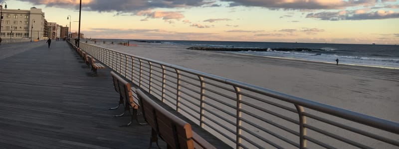 Long beach boardwalk where you can enjoy a nice sunset stroll near Eastgold Long Island in Long Beach, New York