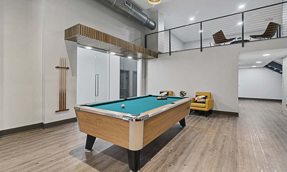 Pool table at The Lofts at the Municipal in Lafayette, Louisiana