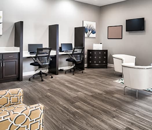 Business center at Main Street Apartments in Huntsville, Alabama
