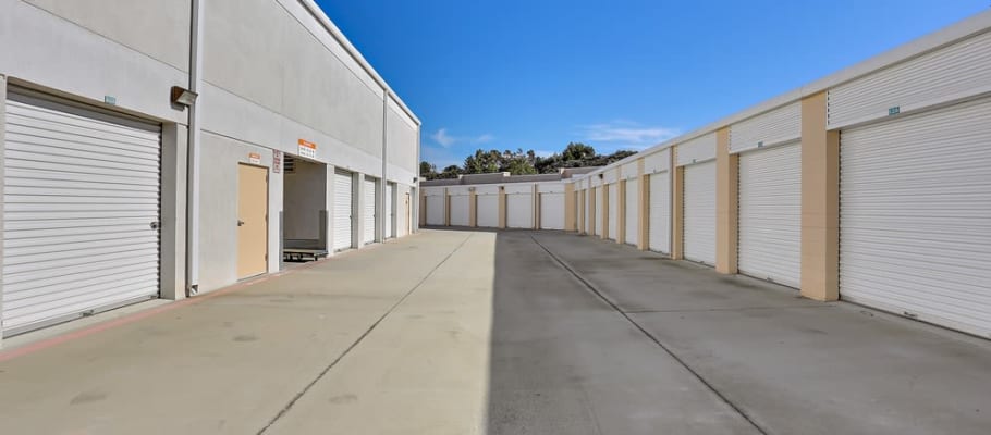 Wide driveways at outside storage units at Lake Forest, California at A-1 Self Storage