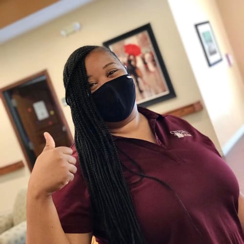 A team member at Oxford Glen Memory Care at Carrollton in Carrollton, Texas