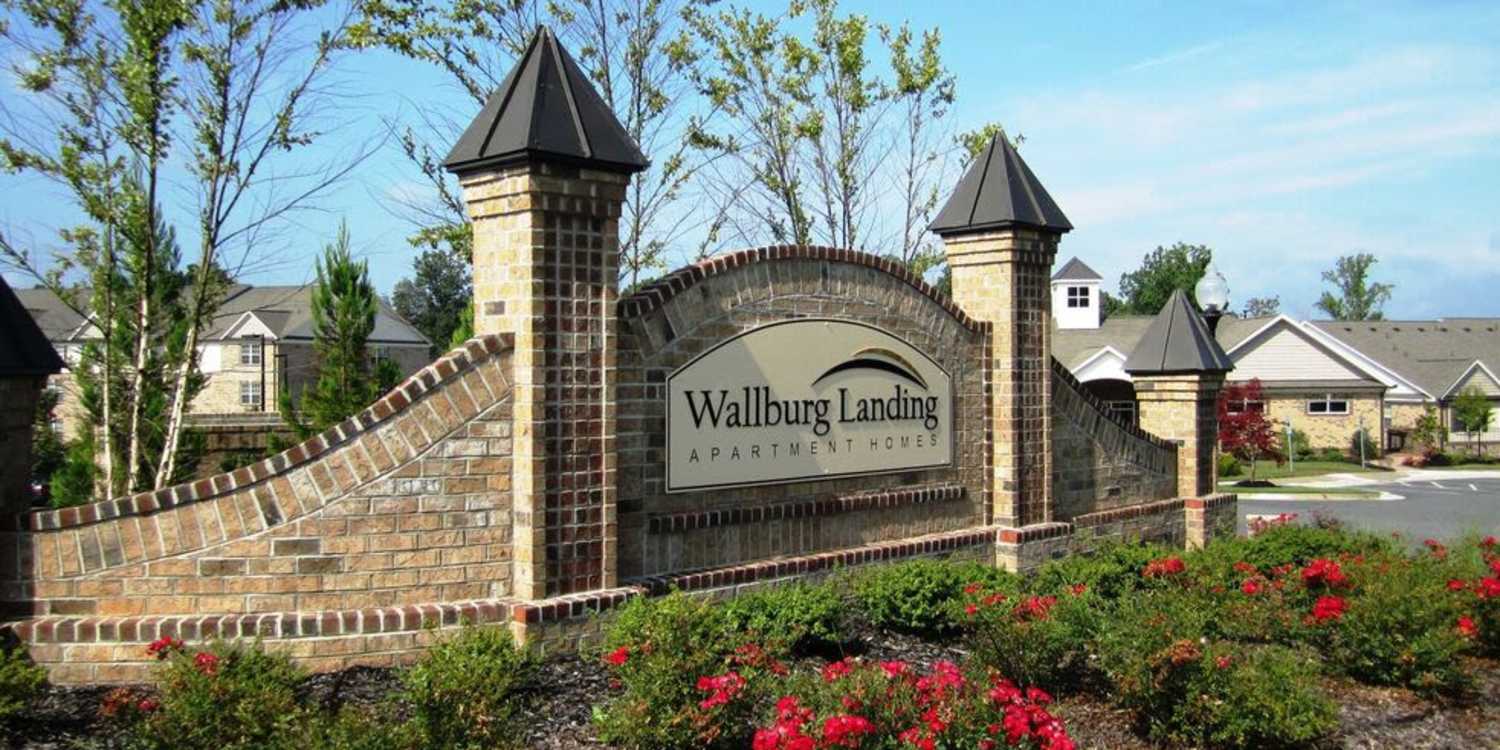 Main entry gate at Winston-Salem, 
North Carolina, apartments at Wallburg Landing