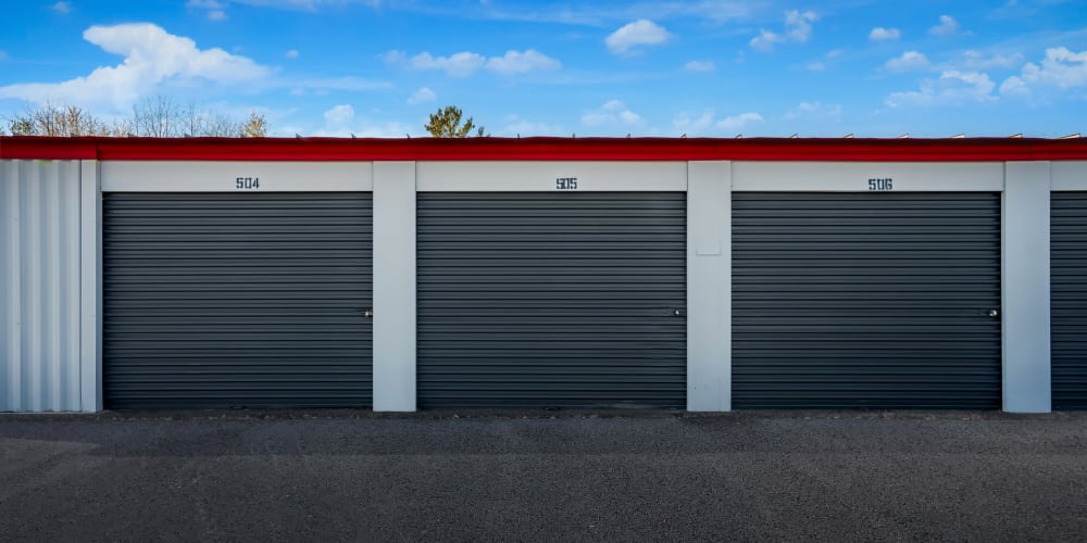 Exterior units at StorQuest Economy Self Storage in Trotwood, Ohio