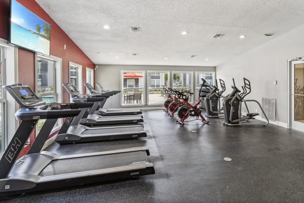 Fitness center at The Estates at Avenstar in Houston, Texas