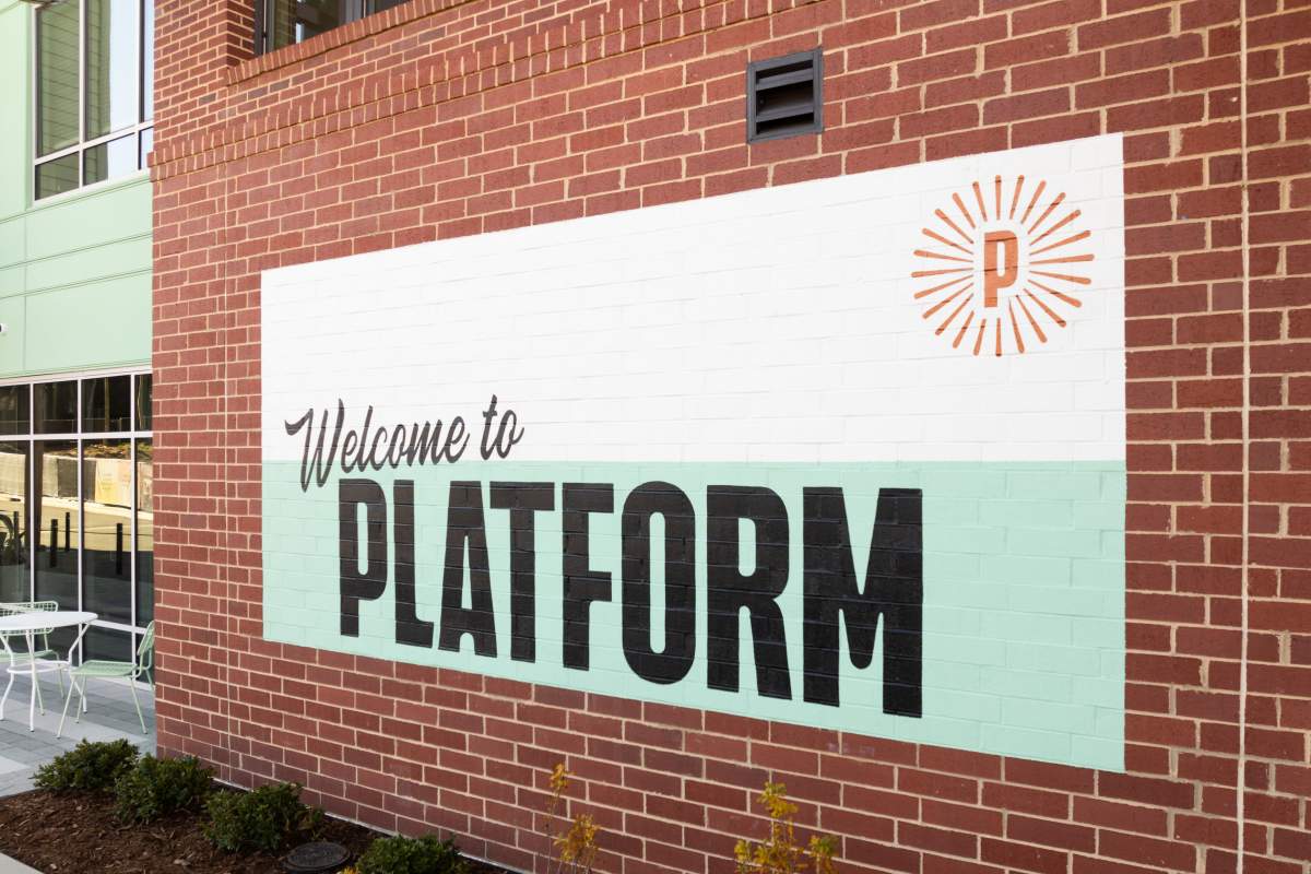 outdoor signage for Platform in Raleigh, North Carolina