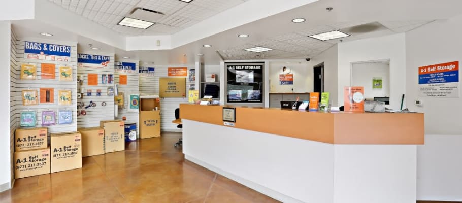 The leasing office at A-1 Self Storage in Lakeside, California