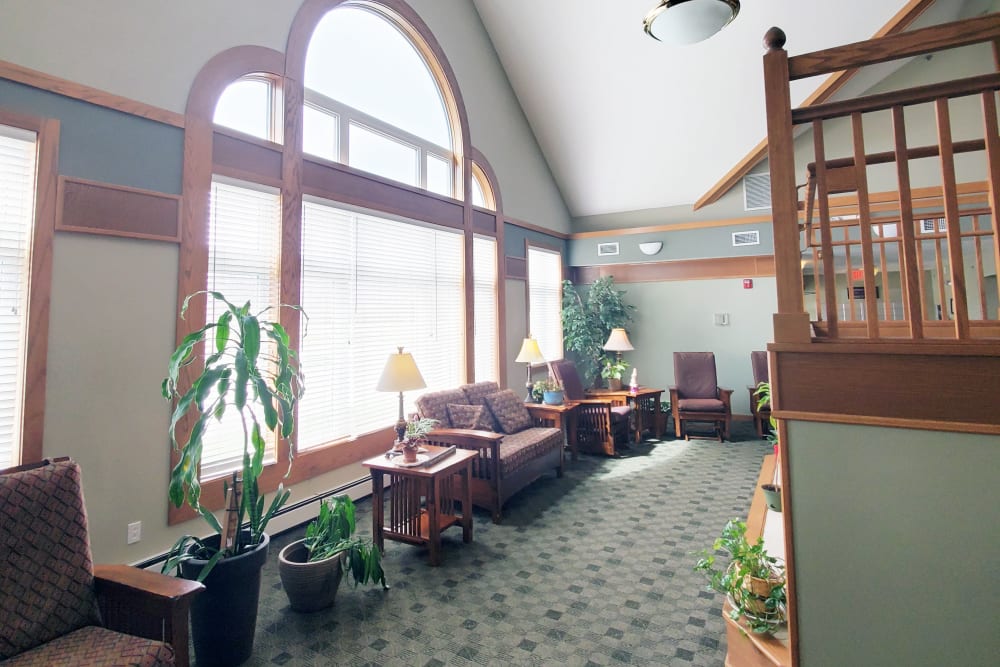 The lounge area at Meadow Ridge Senior Living in Moberly, Missouri. 