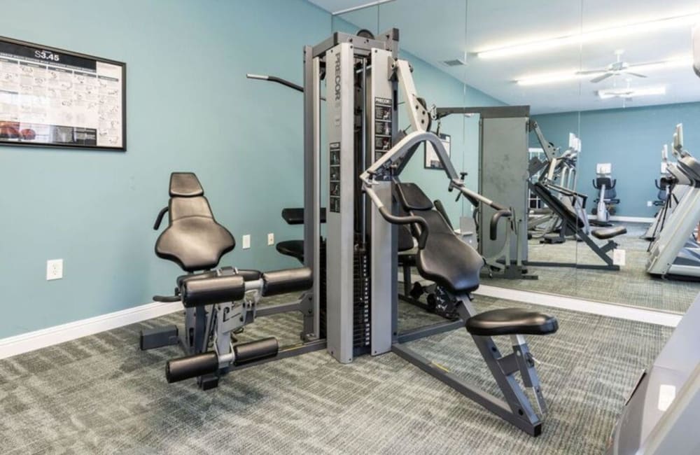 Fitness center at Carden Place Apartment Homes in Mebane, North Carolina
