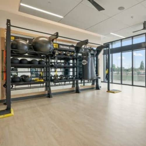 Fitness center at The Parallel in Wheat Ridge, Colorado