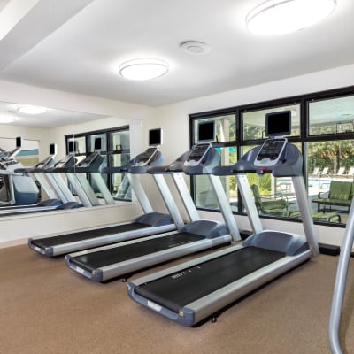 Onsite fitness center at Madison Sammamish Apartments in Sammamish, Washington