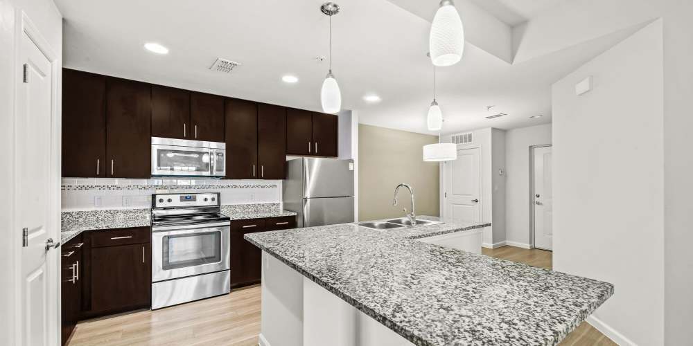 Modern kitchen at Evergreen Estero in Fort Myers, Florida