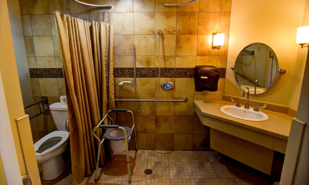 Accessible and spacious restroom at Holton Manor in Elkhorn, Wisconsin