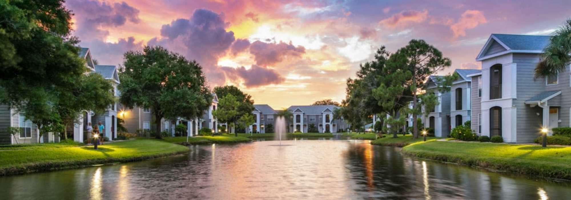 A beautiful lake near the apartments at Woodmere Apartments of Venice in Venice, Florida