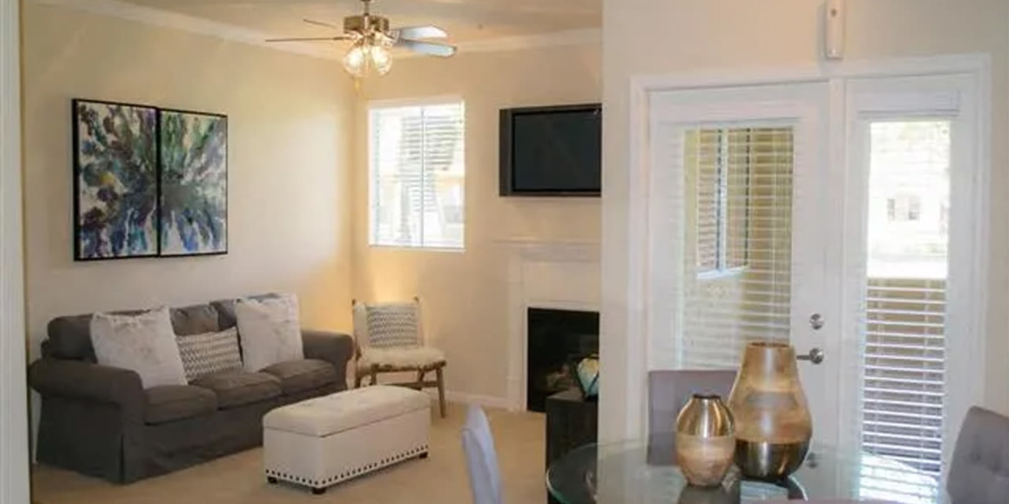 Light and bright living room at Siena Villas Apartments in Elk Grove, California