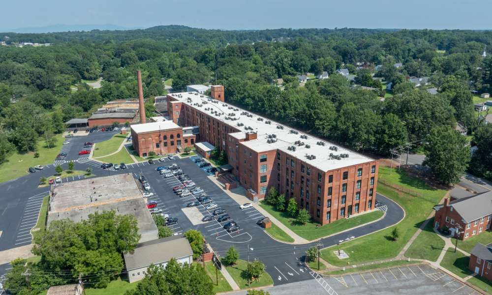 Apartment exterior at Lofts at Inman Mills in Inman, South Carolina