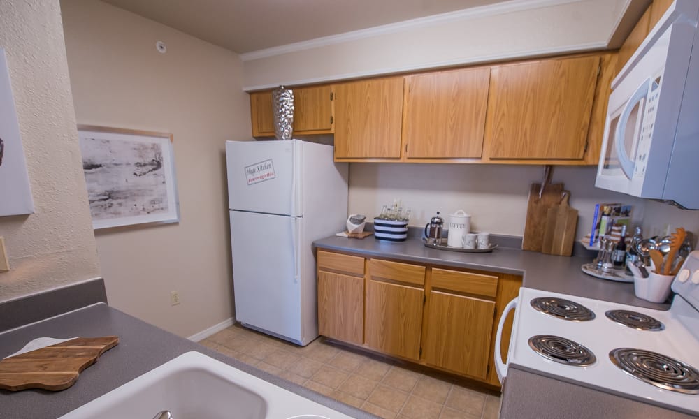 Kitchen at The Remington Apartments in Wichita, Kansas