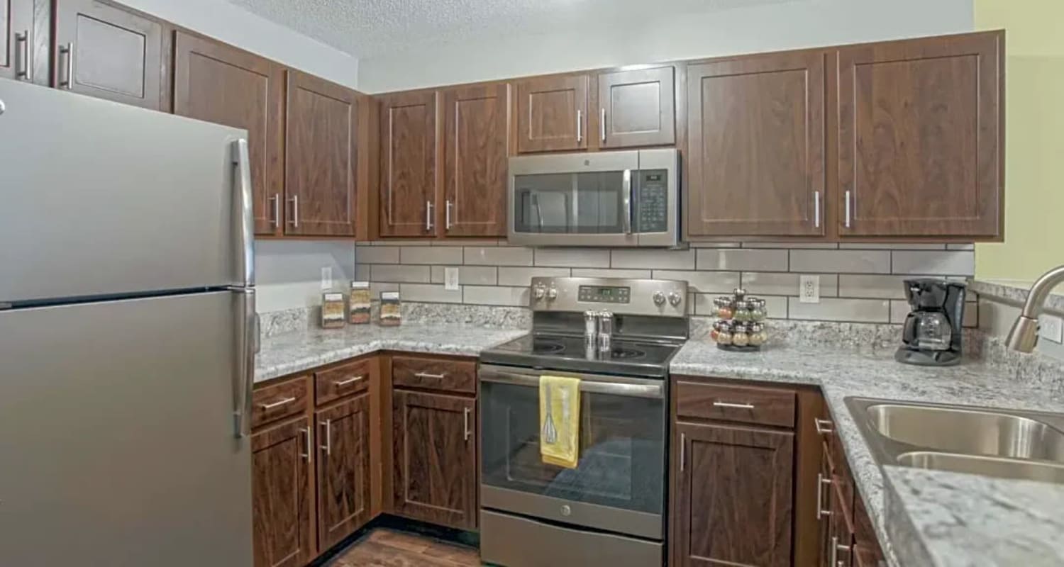 Spacious kitchen in a model home at The Park at Aventino in Greensboro, North Carolina