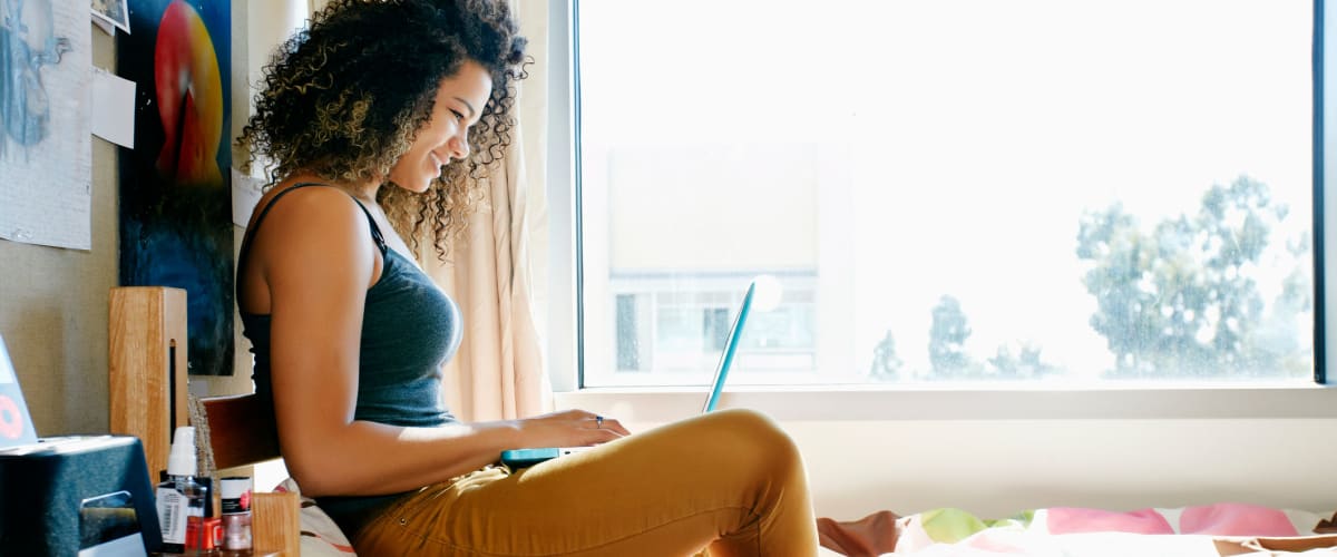 Student working at home at Rise Manoa in Honolulu, Hawaii