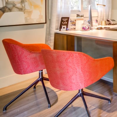 Art deco chairs in the leasing office at Sofi Fremont in Fremont, California