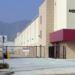 Gated entrance to A-1 Self Storage in Glendale, California