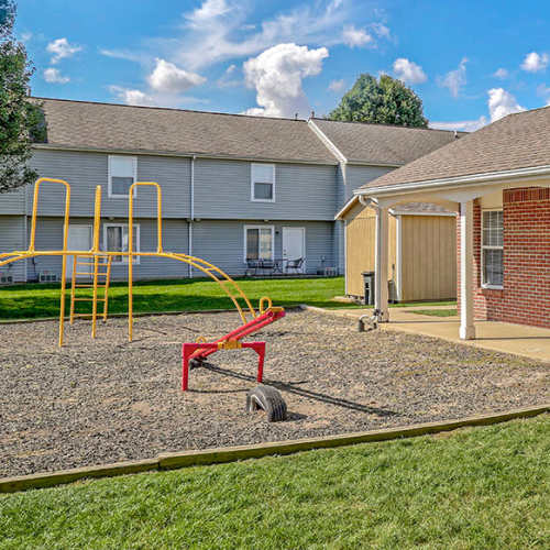 Playground area with equipment at apartment community at Glennview Apartments in Washington Court House, Ohio