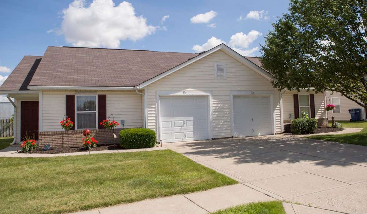 Front view of an apartments at Broadway Village Apartments in Greenfield,Indiana