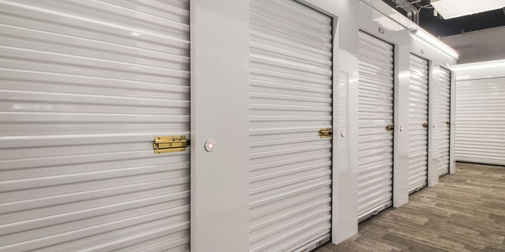 Indoor self storage units at StorQuest Self Storage in Long Beach, California