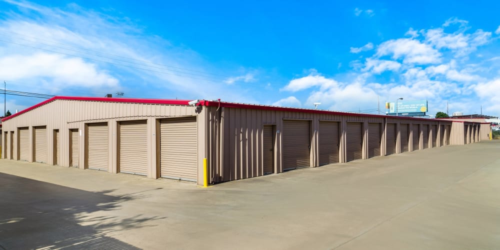 Large outdoor storage units at StorQuest Self Storage in Ripon, California