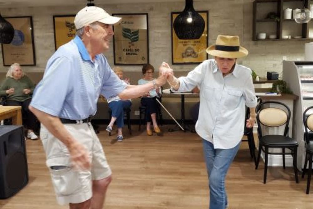 Residents dancing at The Pinnacle in Plymouth Meeting, Pennsylvania