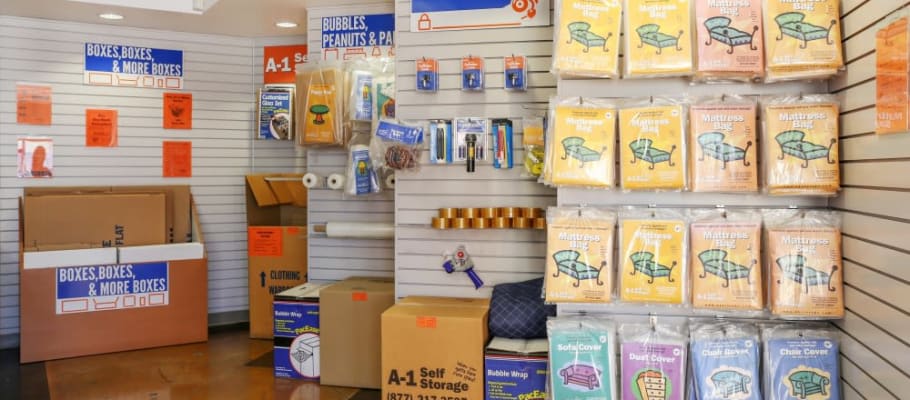 Storage and moving supplies available from A-1 Self Storage in North Hollywood, California