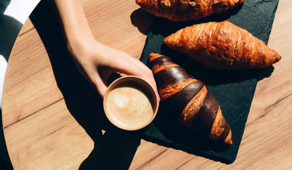 Delicious looking pastries and a coffee at The Collection Townhomes in Dallas, Texas