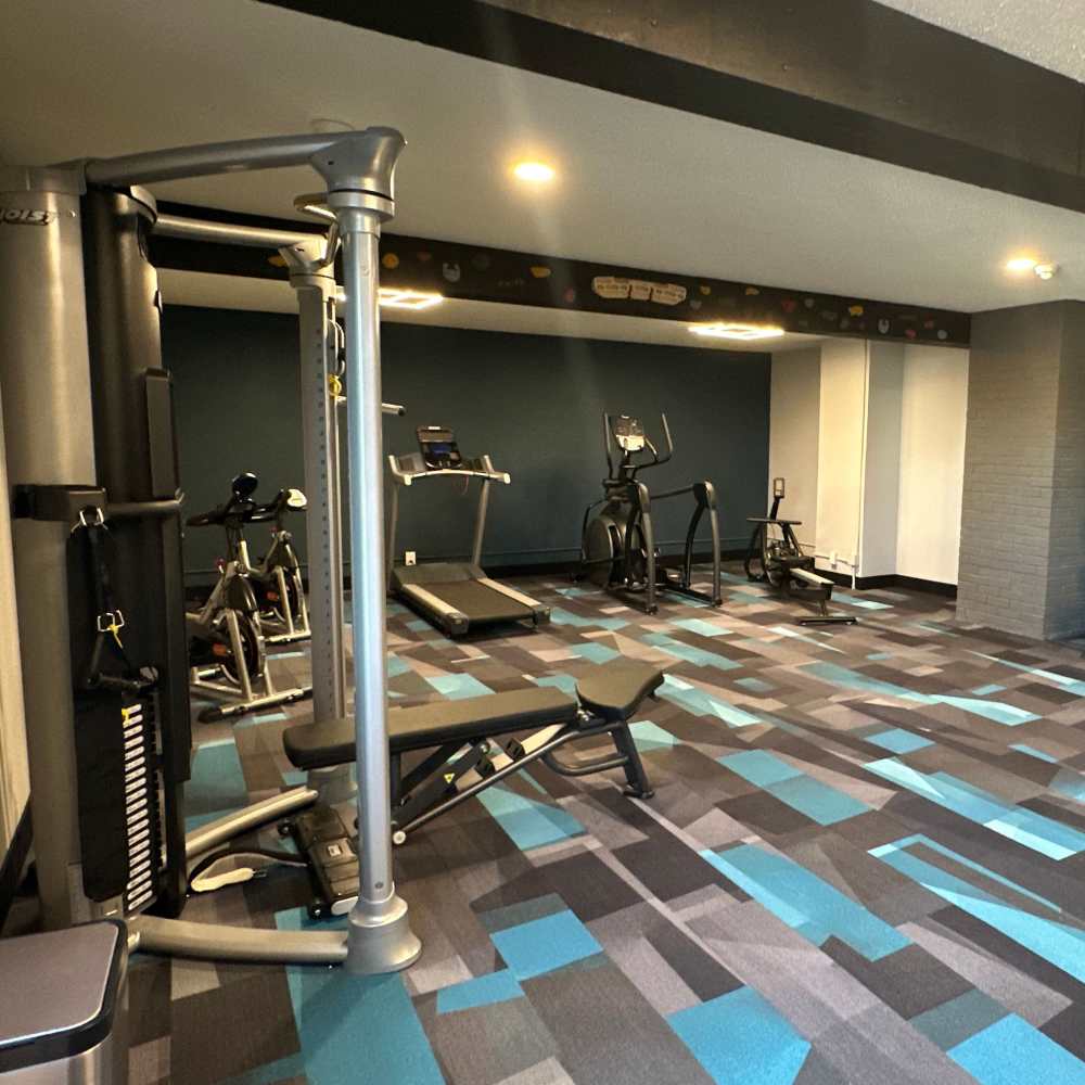 Well-equipped fitness center at Morada in Crystal, Minnesota