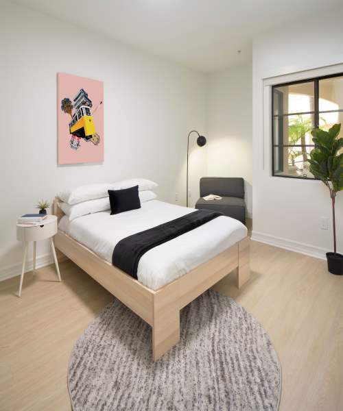 Bedroom at Luxe Villas in Brentwood, California