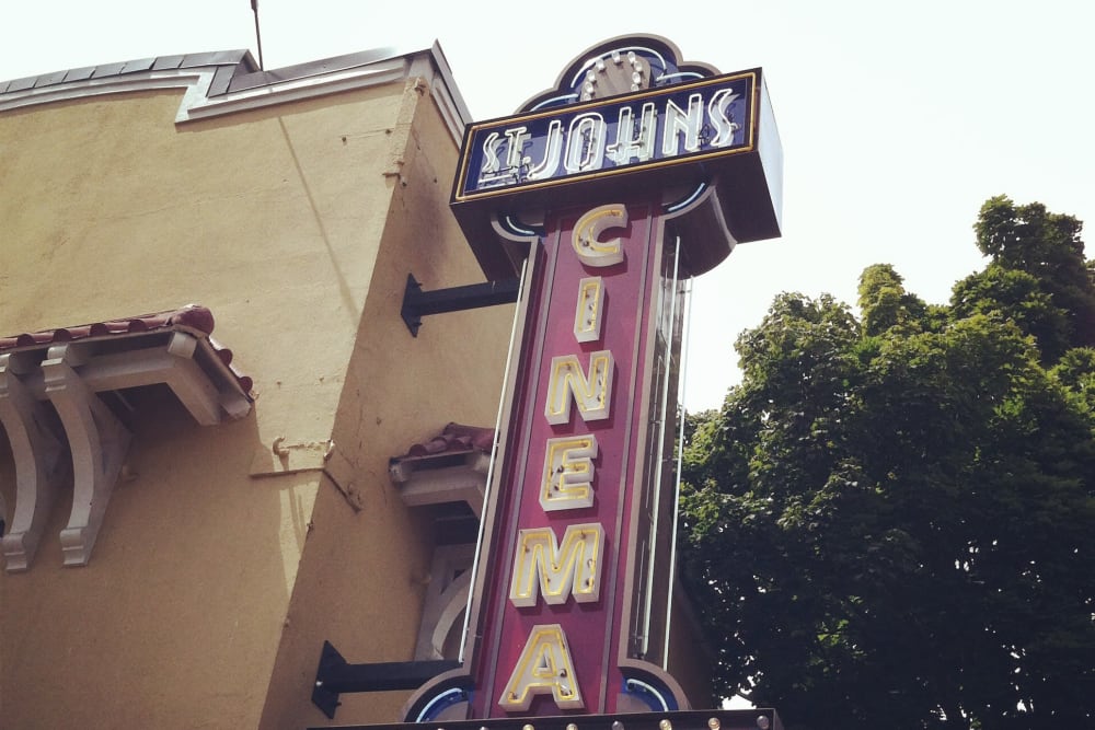 St. John's Cinema Sign at Marvel 29 in Portland, Oregon