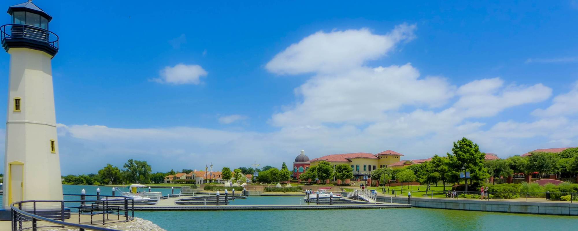Scott Self Lighthouse at Rockwall harbor near Harbor Hill in Rockwall, Texas