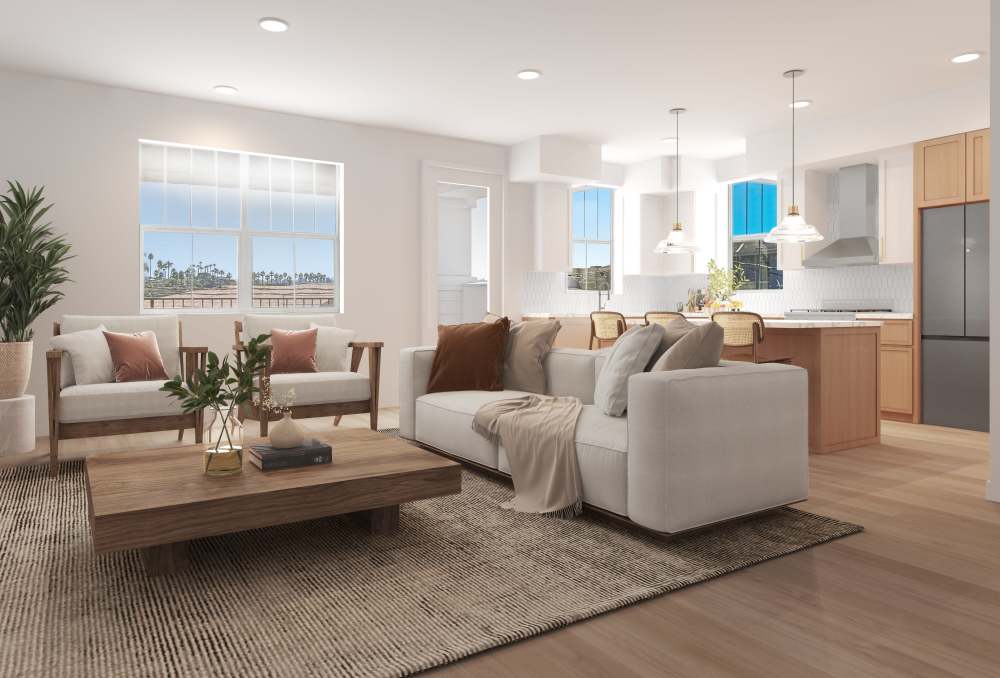 Cozy living room at RIVA Solana Beach in Solana Beach,California