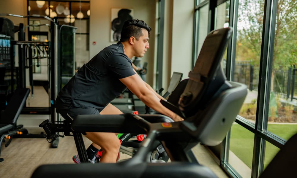 Fitness center being used by a resident at Citizen in Atlanta, Georgia