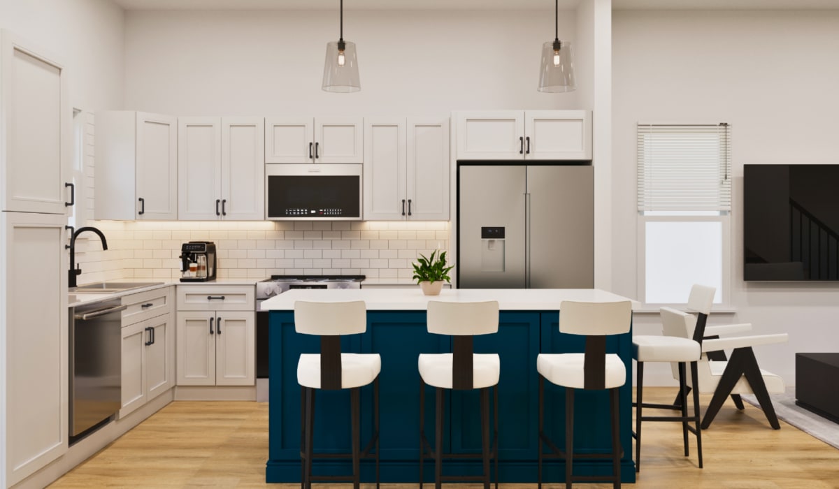 Modern kitchen at Two West End in Charlotte, North Carolina