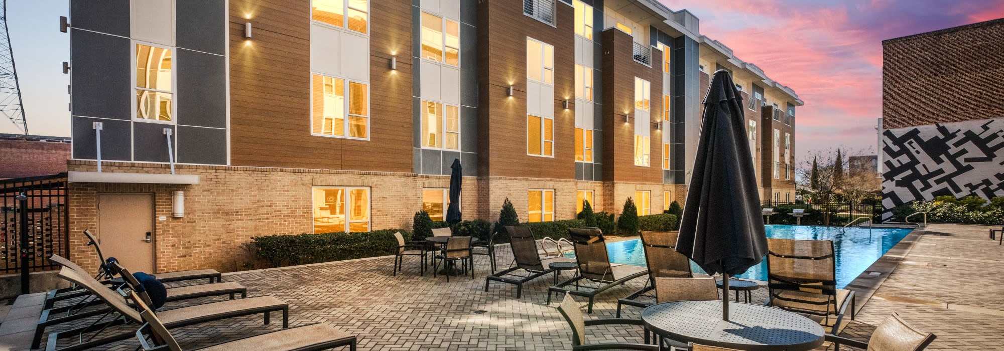 Rendering of residents swimming pool at Lofts at Capricorn in Macon, Georgia