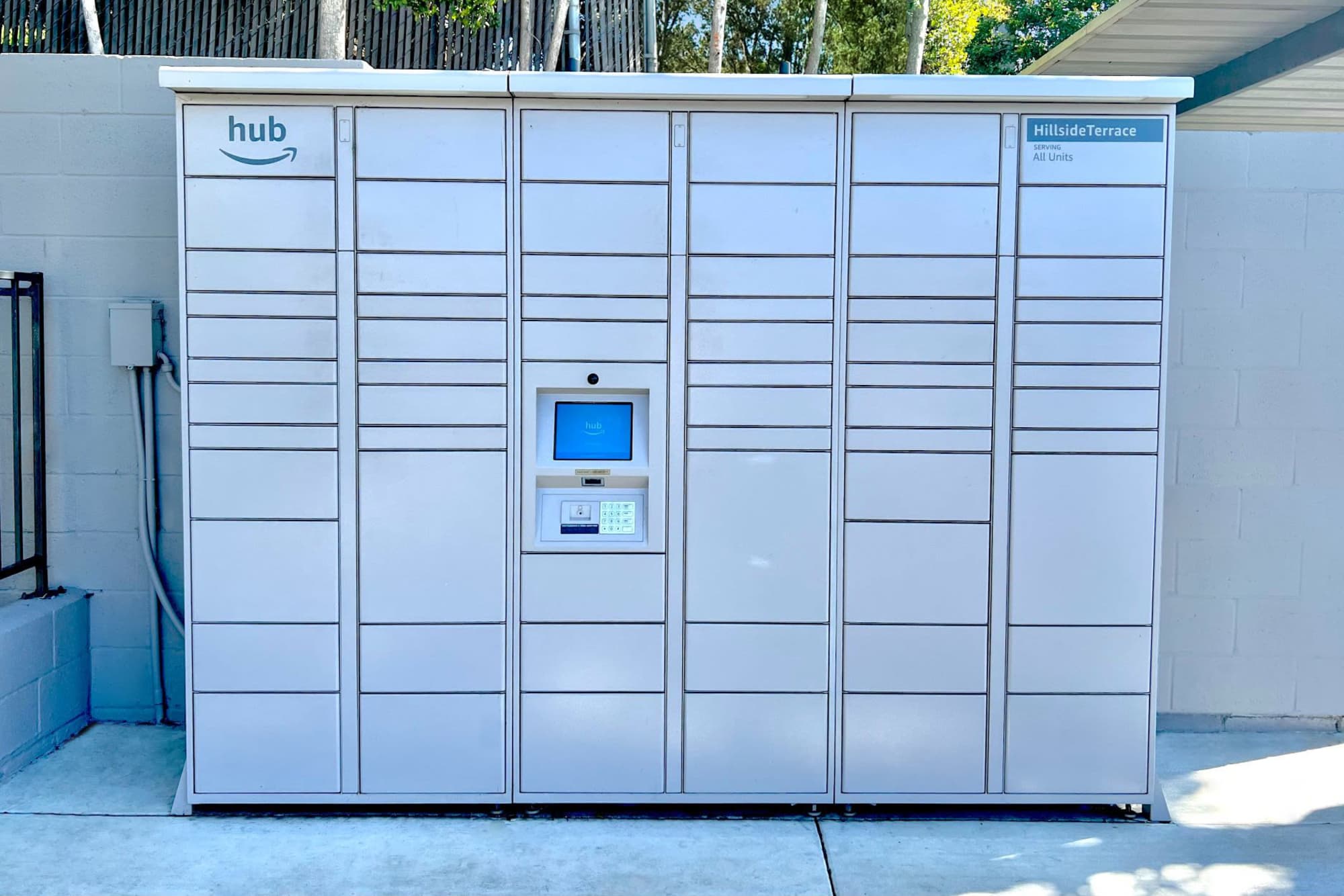 24-hour package lockers at Hillside Terrace Apartments in Lemon Grove, California